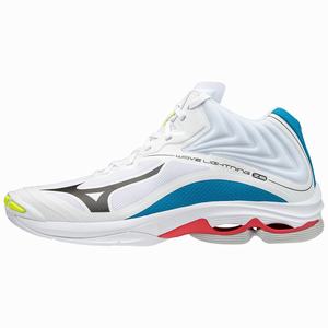 Scarpe da Pallavolo Mizuno Wave Lightning Z6 Mid Uomo Bianche / Nere / Blu | NSHEMJ965