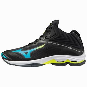 Scarpe da Pallavolo Mizuno Wave Lightning Z6 Mid Uomo Nere / Blu Verde Acqua / Gialle | QWGNPA987